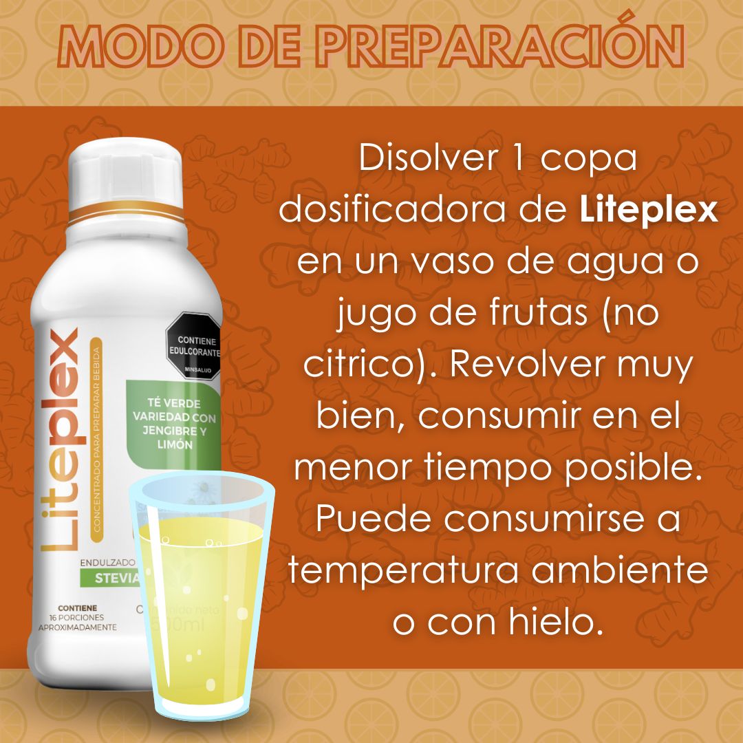 Liteplex - Concentrado de Te Verde con Jenjibre y Limón - Reg. INVIMA PSA-000932-2017
